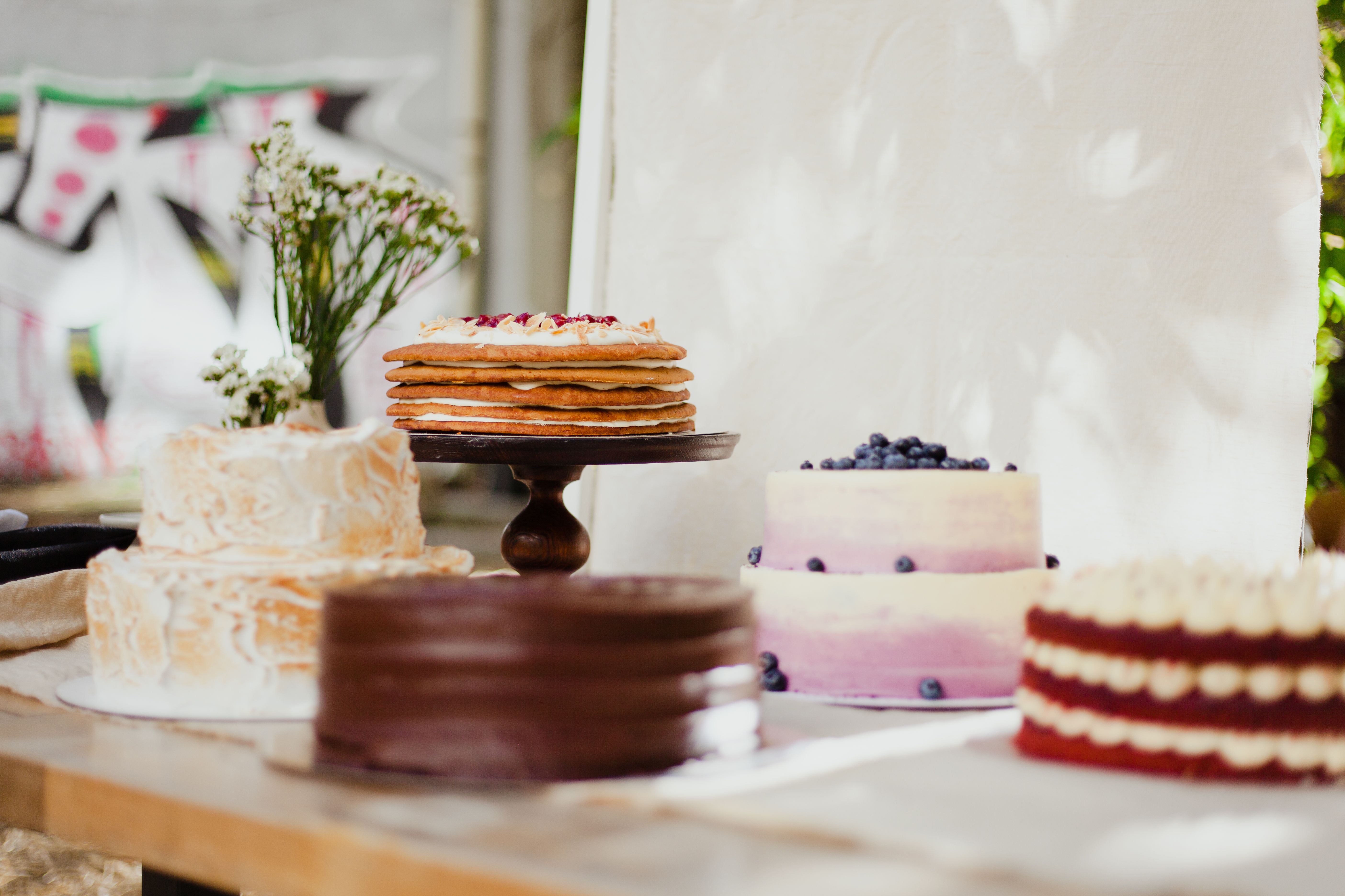 Assorted bakery treats on display